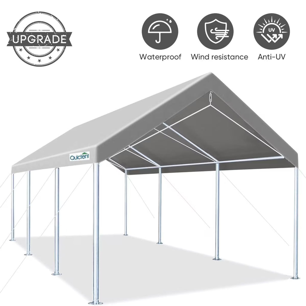 Quictent 10x 20x 8.7Silver Gray Carport