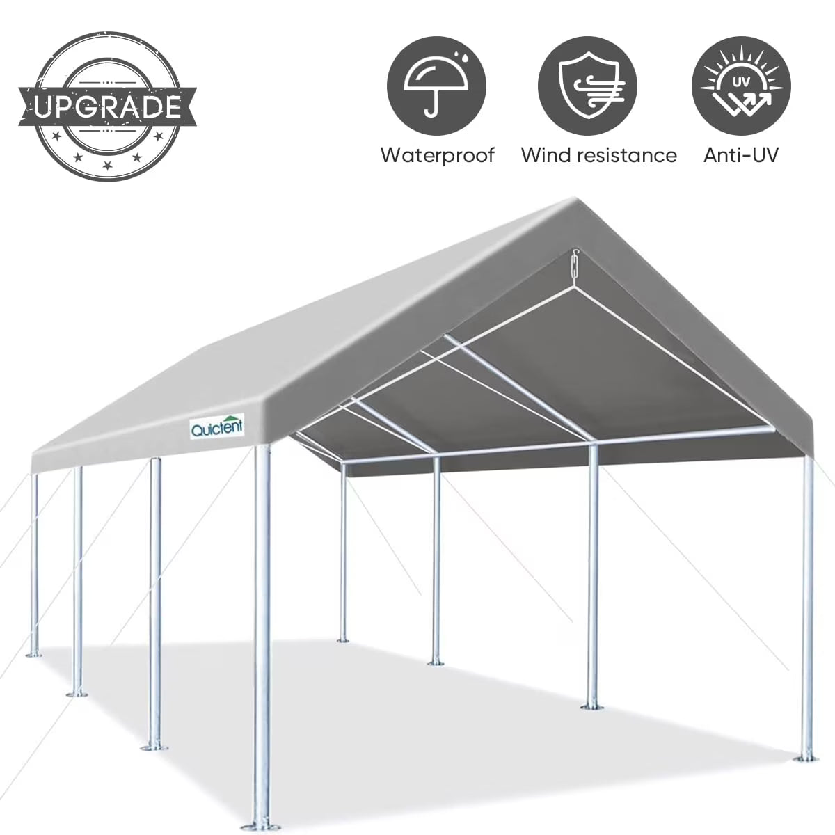 Quictent 10x 20x 8.7Silver Gray Carport
