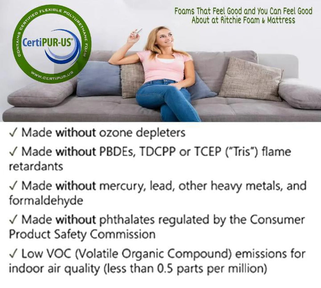 Seat Cushion 3"T x 30"W x 80"L (1546) "High Density Firm" Sofa Cushion Replacement, Upholstery Sheet Foam, Foam Padding