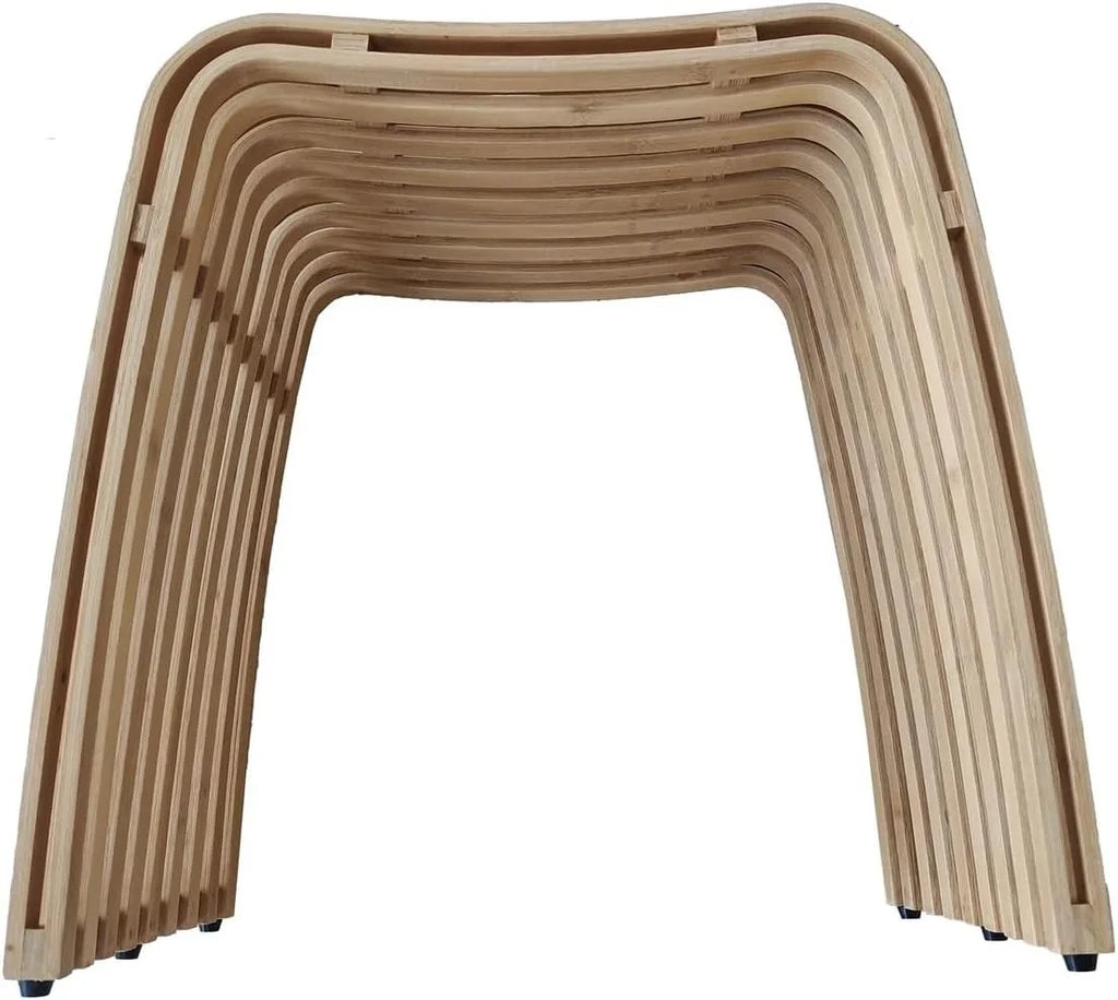 J&V TEXTILES Dining Bench with Storage, Bamboo Top, 11-7/8L x 18-1/8W x 18-1/8H inches, Natural Wood