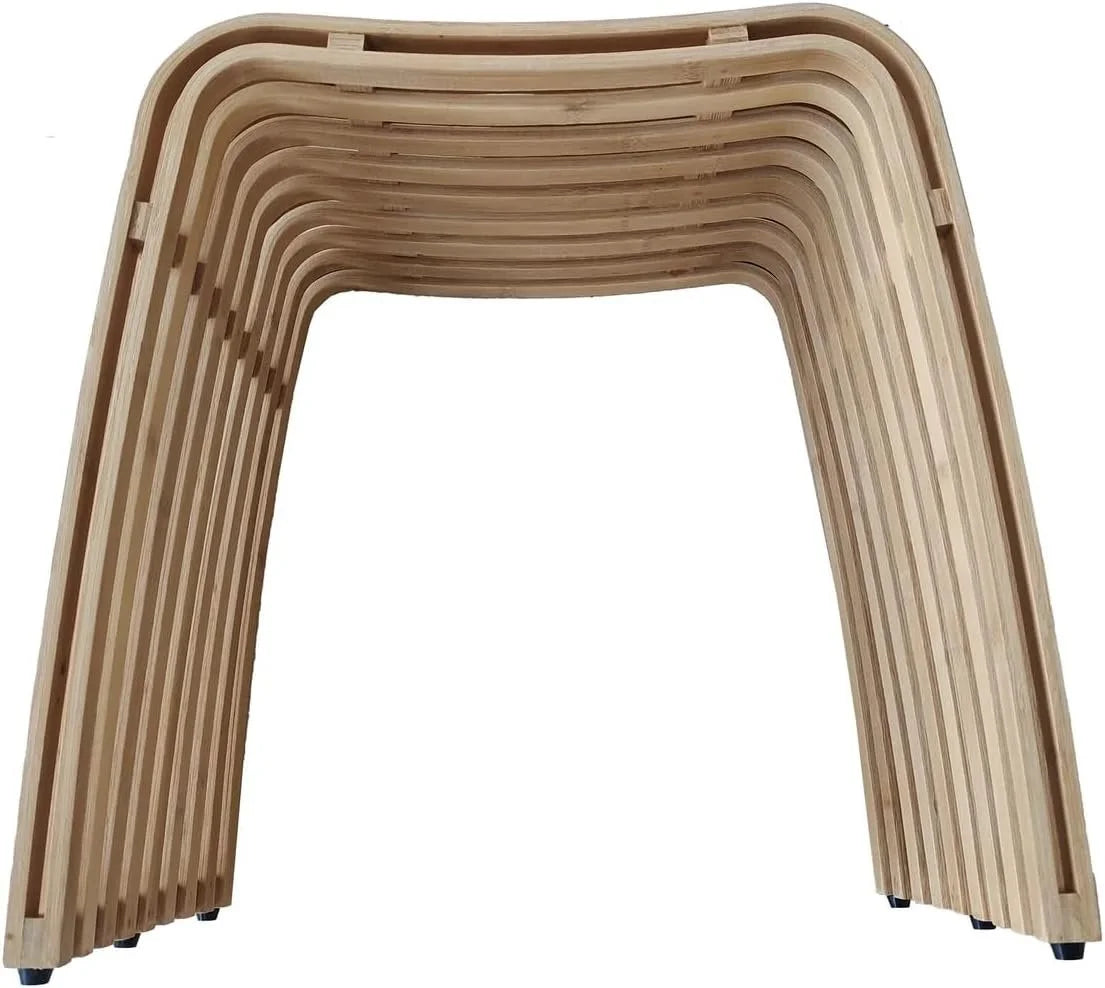 J&V TEXTILES Dining Bench with Storage, Bamboo Top, 11-7/8L x 18-1/8W x 18-1/8H inches, Natural Wood