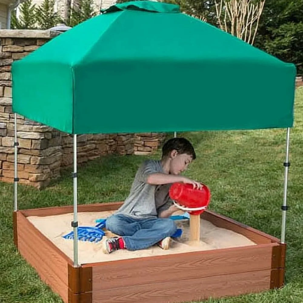 Frame It All 48in. x 48in. x 37in. Telescoping Square Sandbox Canopy/Cover
