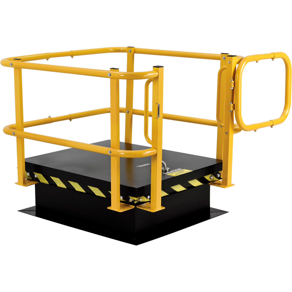 Global Industrial Galvanized Steel Safety Railing For 24"" x 36"" & 30"" x 36""
