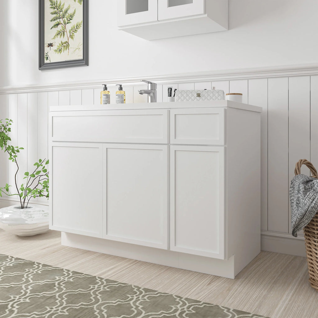 Meuble-lavabo de salle de bain 45 po l x 21 po P x 32,5 po H sans comptoir, brun