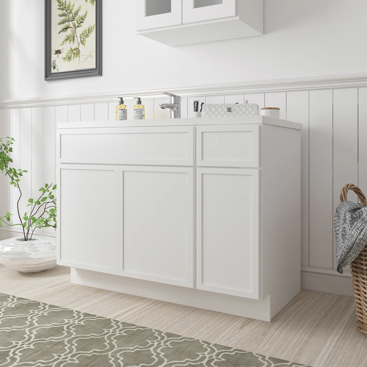 Meuble-lavabo de salle de bain 45 po l x 21 po P x 32,5 po H sans comptoir, brun