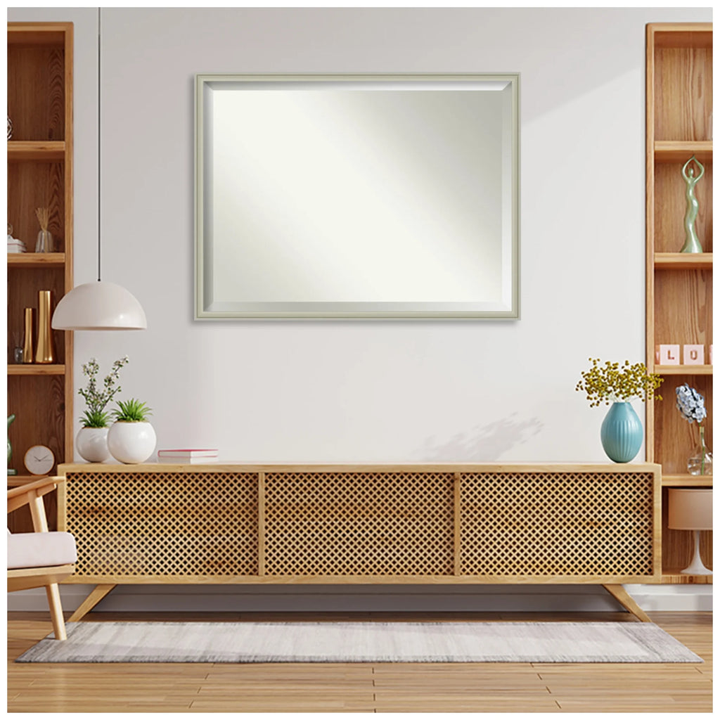 Amanti Art Florence Silver Beveled Wall Mirror 31.75 x 41.75 in.