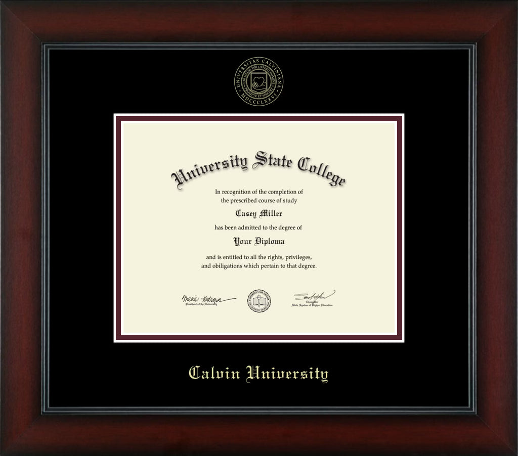 Calvin University Diploma Frame, Document Size 9" x 7"