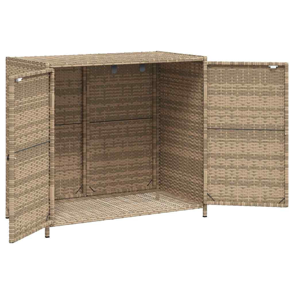 VidaXL Contemporary Poly Rattan Storage Cabinet, 32.7" x 17.7" x 29.9", Gray