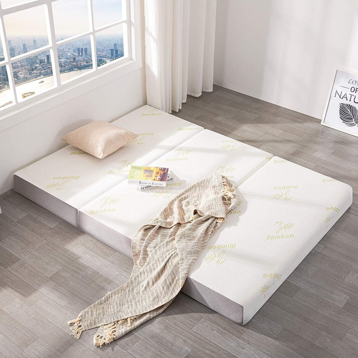 6 inch Queen Memory Foam Folding Mattress - 78" x 58" x 6"