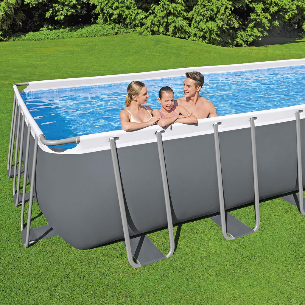 Bestway: Power Steel - Rectangular Swimming Pool Set - 24' x 12' x 52", Above Ground, Tritech Construction, Filter Pump, Ladder & Cover, 7937 Gal.