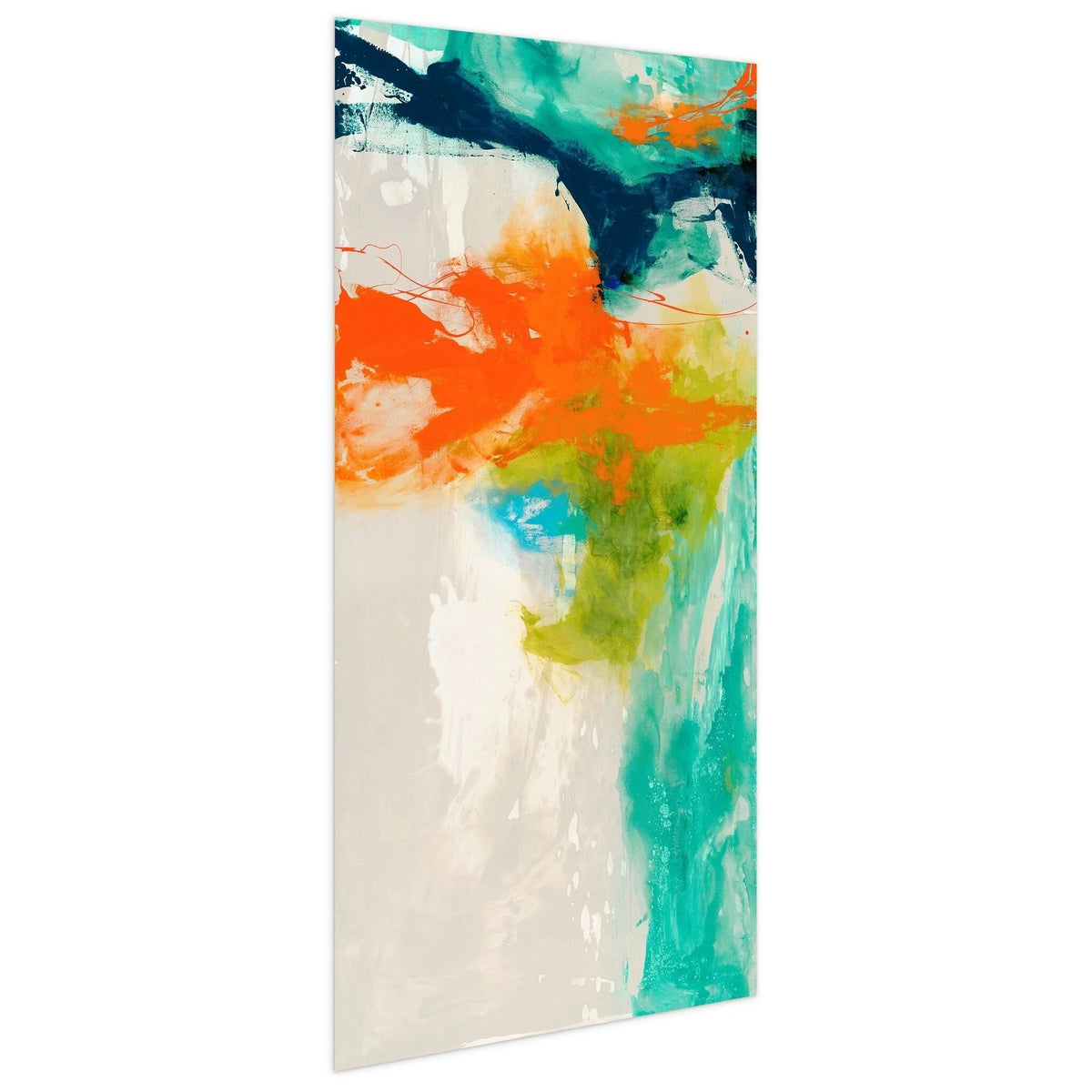Empire Art Direct Tidal Abstract 2 Frameless Free Floating Tempered Glass Panel Graphic Wall Art, 24" x 48" x 0.2", Ready to Hang