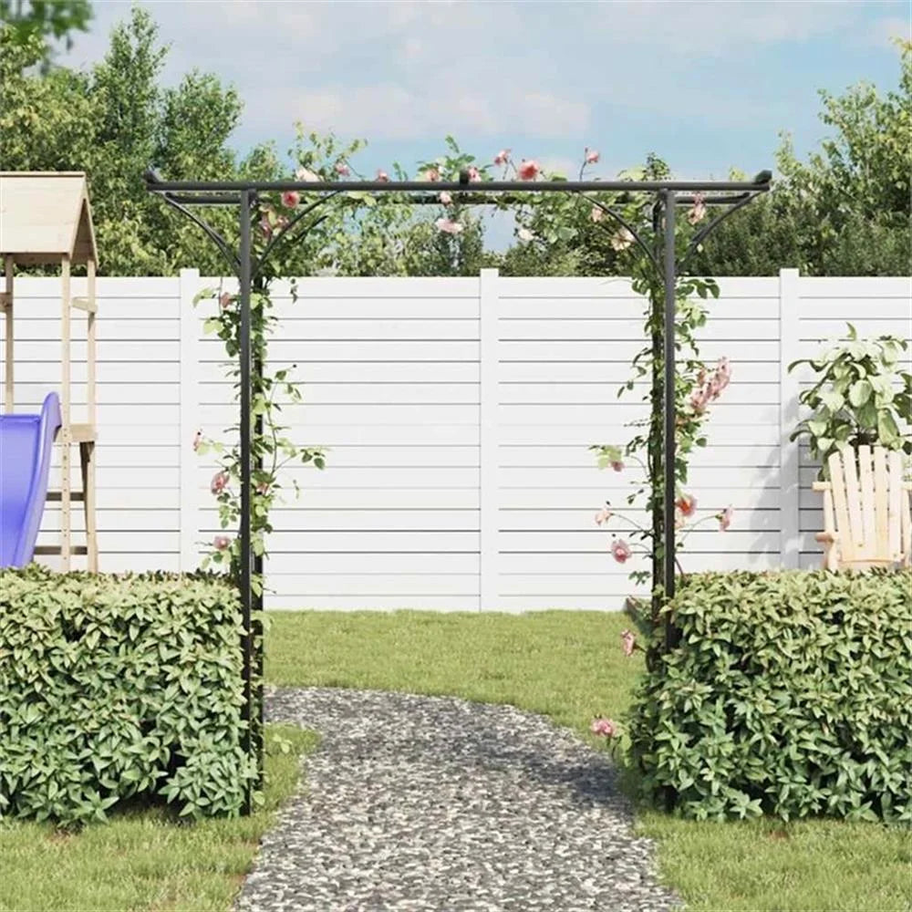 Pemberly Row 78.7 X 20.5 X 80.3" Durable Iron Garden Arch in Black