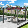 Kozyard 12' x 10' x 8 Morgan Outdoor Extra-Large Frame Red Aluminum Pergolas, Waterproof