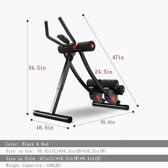 Fitlaya Fitness ab machine, ab workout equipment for home gym, Height Adjustable ab trainer, foldable fitness equipment.