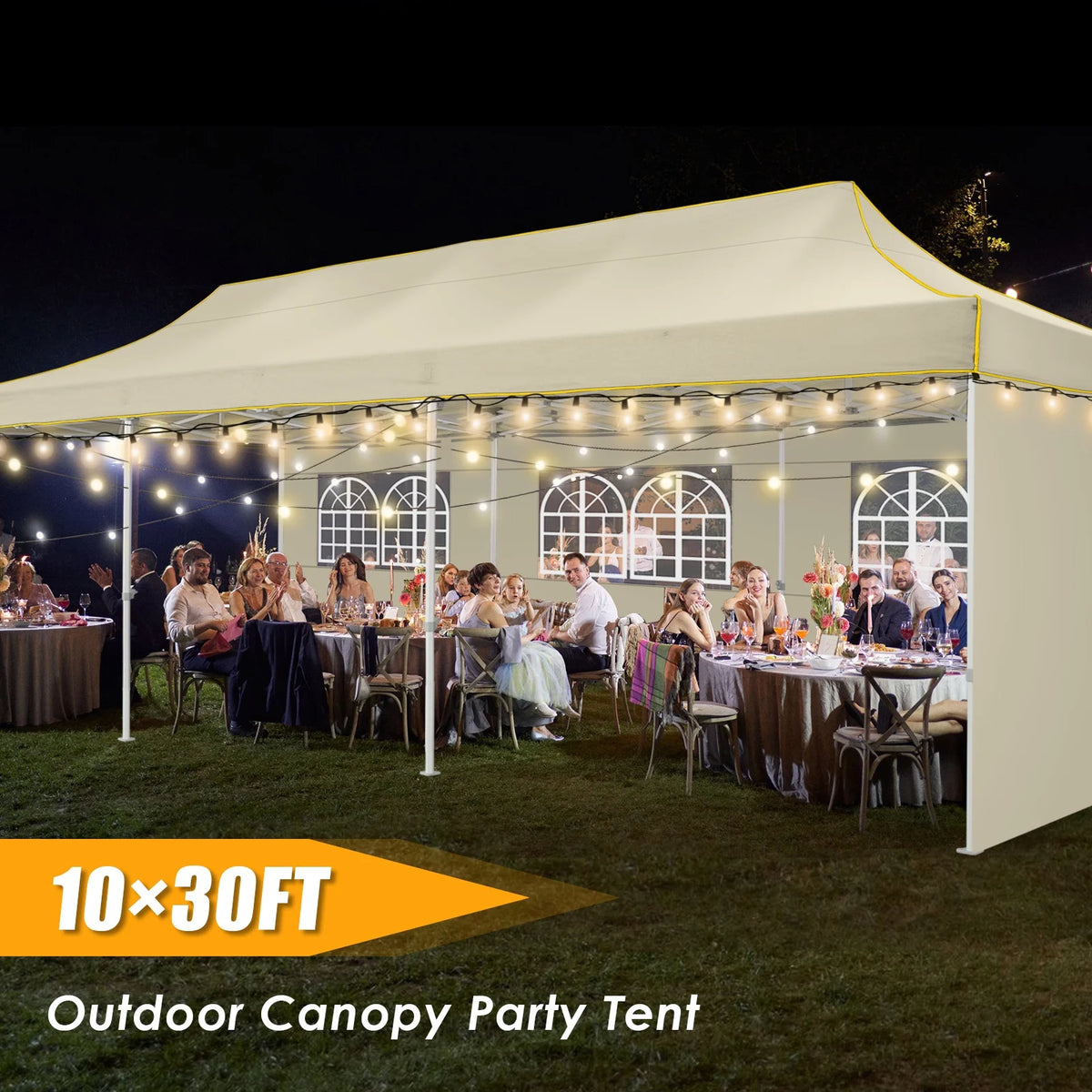HOTEEL 10ft x 30ft Khaki Pop Up Outdoor Canopy, Waterproof