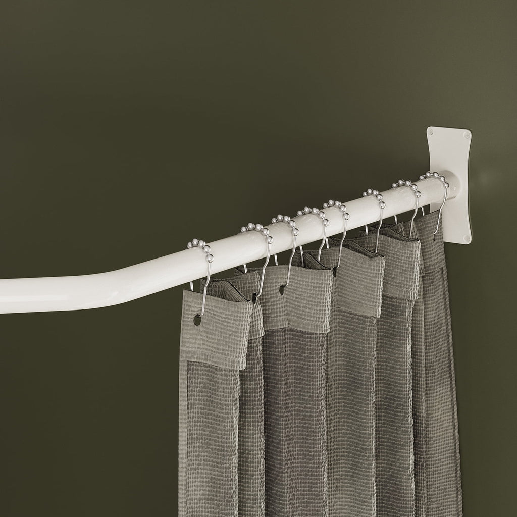 Naiture Stainless Steel 18-1/2" X 26" X 18-1/2" Neo-Angle Shower Curtain Rod with Ceiling Support, Brushed Nickel Finish