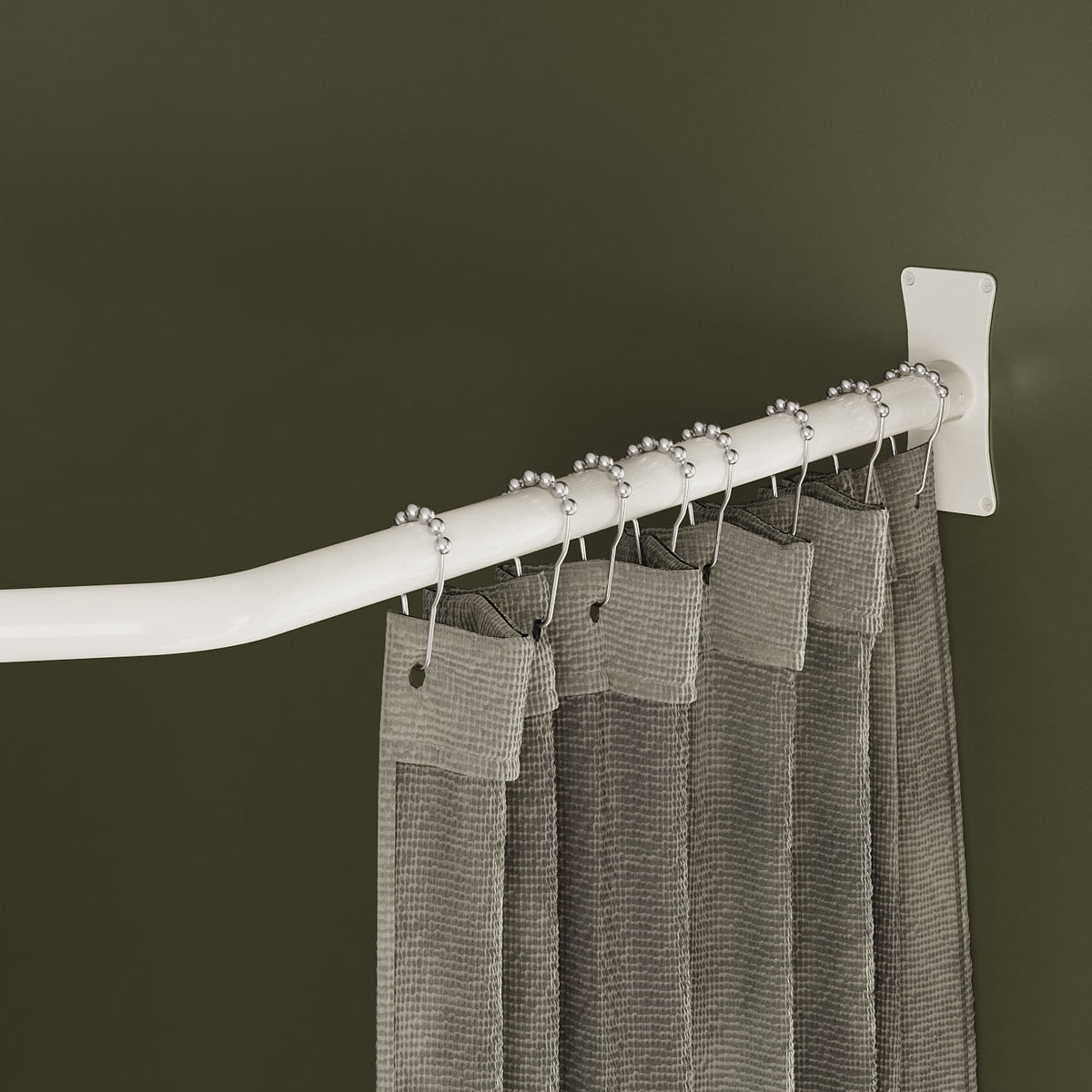 Naiture Stainless Steel 18-1/2" X 26" X 18-1/2" Neo-Angle Shower Curtain Rod with Ceiling Support, Brushed Nickel Finish