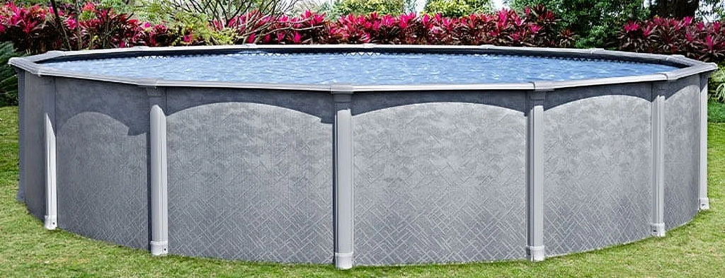 Lake Effect Pools 15' x 30' x 52" Height Oval Lifestyle Above Ground Swimming Pool with 25 Gauge Solid Blue Liner