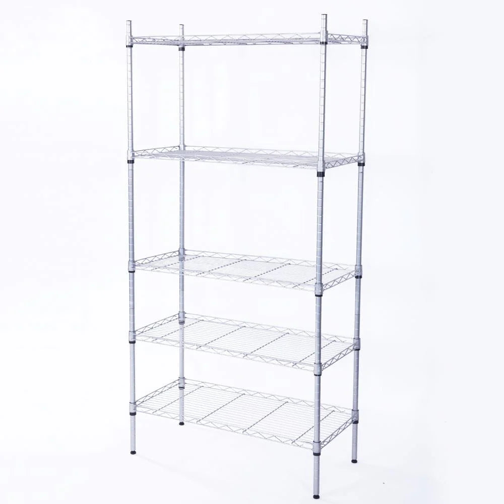 Ktaxon 5-Tier Wire Shelving Unit, Steel Storage Rack for Office Kitchen 30" W x 14" D x 60" H, Silver
