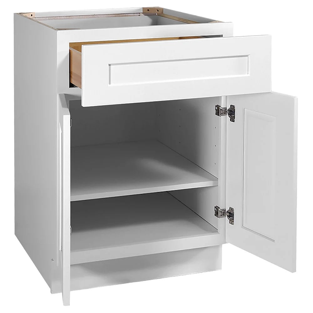 Design House Brookings Assembled Shaker Base Kitchen Cabinet (27" x 34.5" x 24", Sherwin Williams White