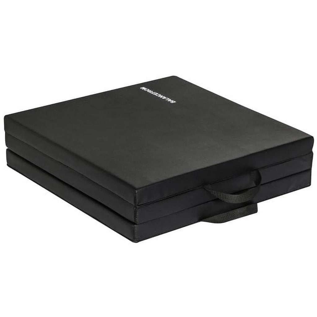 BalanceFrom 6 Ft. x 2Ft. x 1.5 In. Three-Fold High Density Foam Folding Exercise Mat with Carrying Handles for MMA, Gymnastics and Home Gym, Black