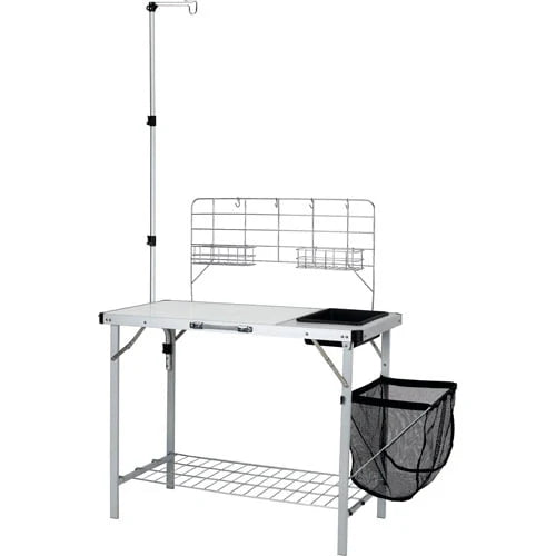 Trail Camping Table, Silver, 39 L in x 19.7 W in x 76 H in