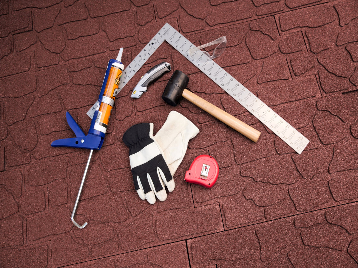 GroundSmart 24" x 12" x 5/8" Black Interlocking Dual-Sided Rubber Paver, 9 Pack