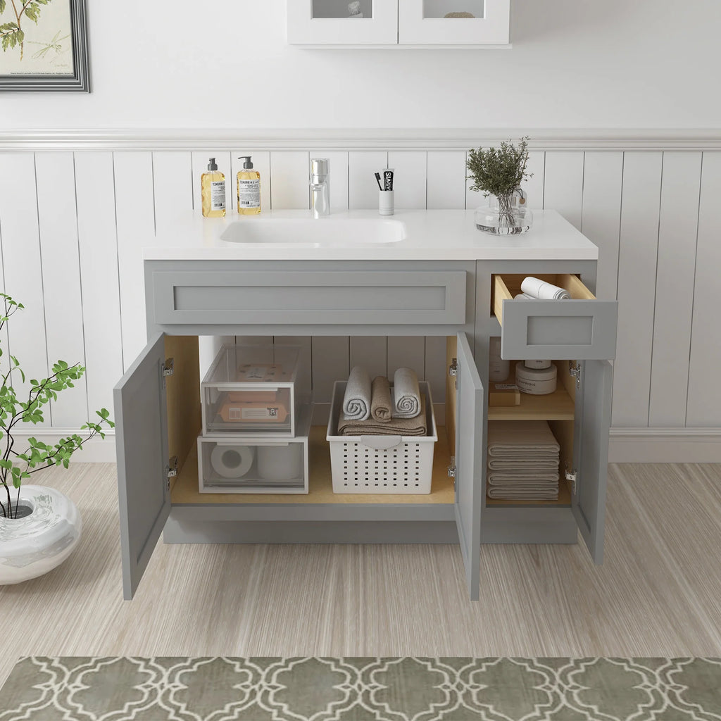 Meuble-lavabo de salle de bain 45 po l x 21 po P x 32,5 po H sans comptoir, brun