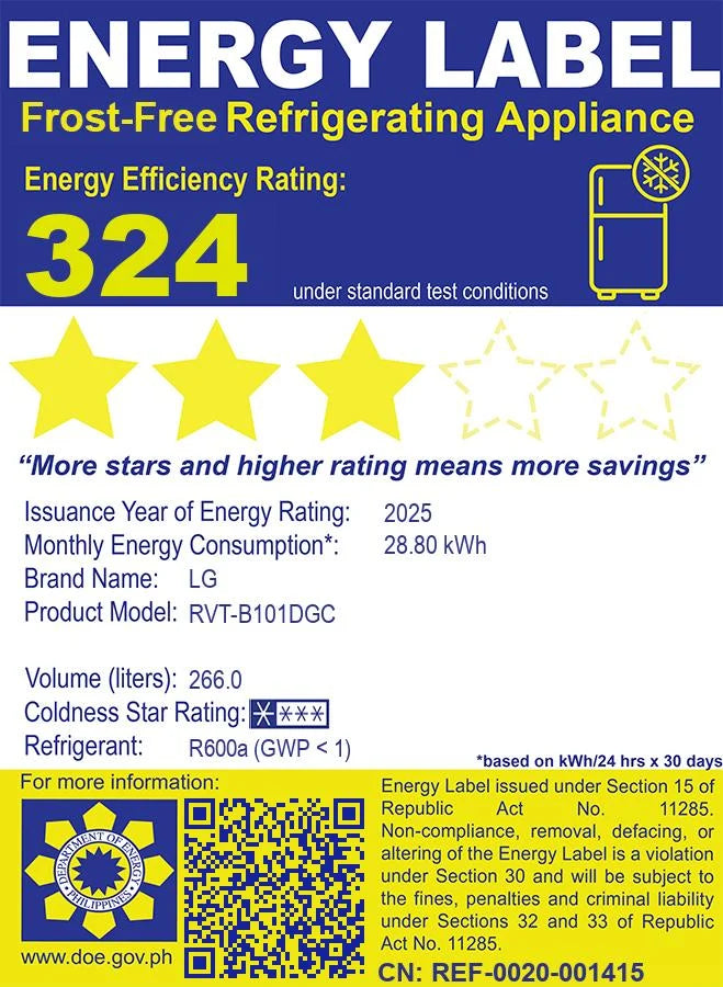 10.1 Cu. Ft. Single-Door Refrigerator Inverter