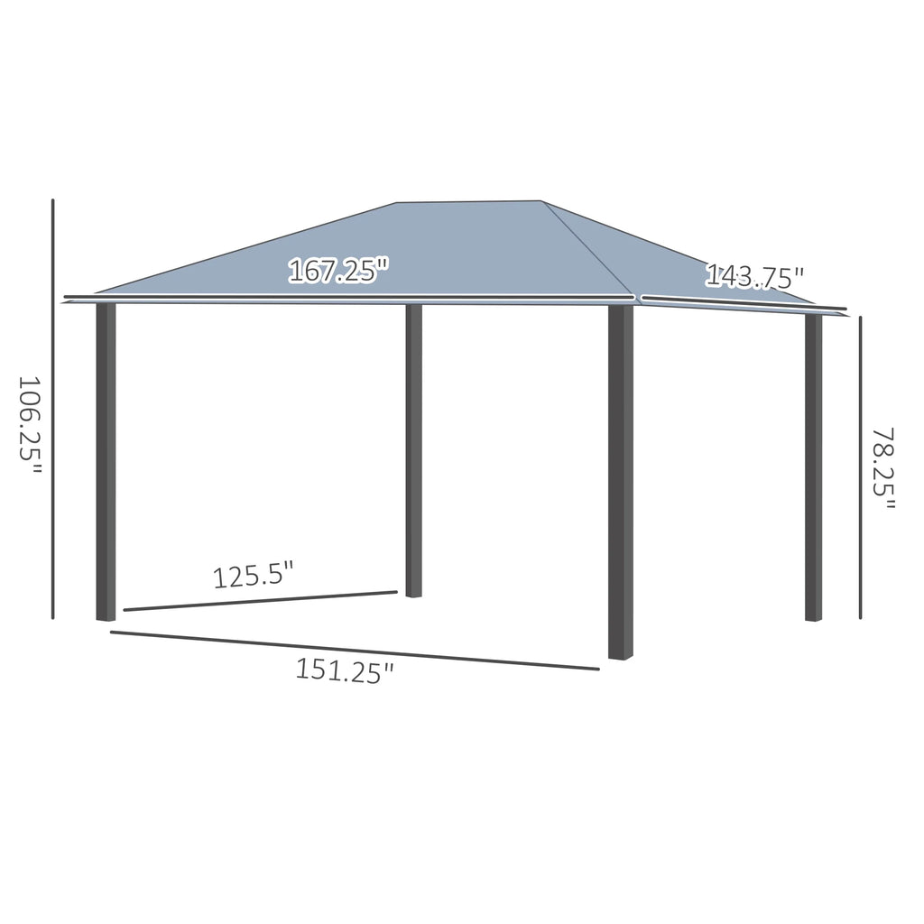 Outsunny 10' x 12' Hardtop Canopy Gazebo, Durability