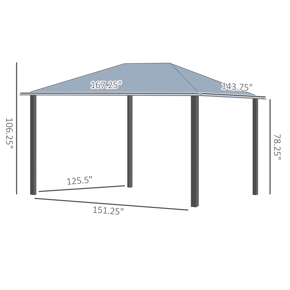 Outsunny 10' x 12' Hardtop Canopy Gazebo, Durability