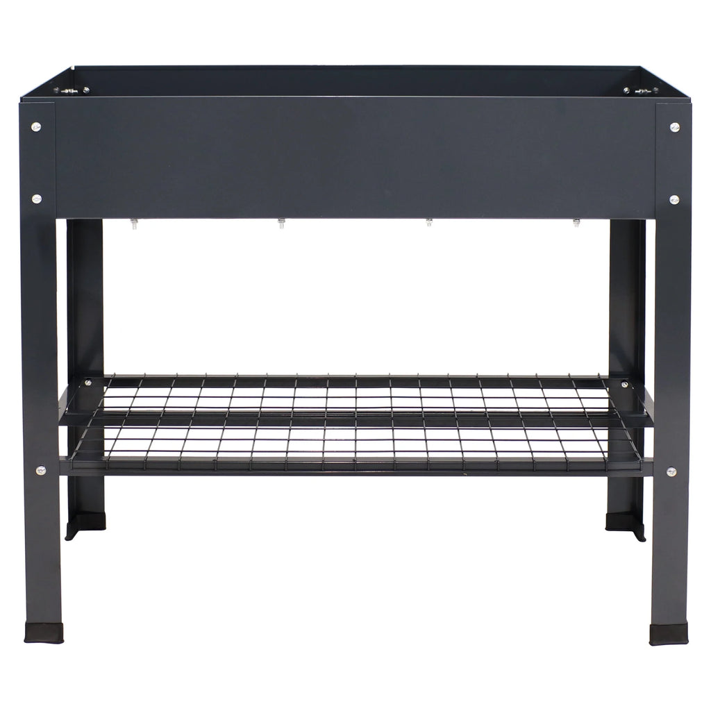 Jardinière surélevée en acier galvanisé noir Sunnydaze, 90,8 cm x 40,6 cm x 80,6 cm, ensemble de 2
