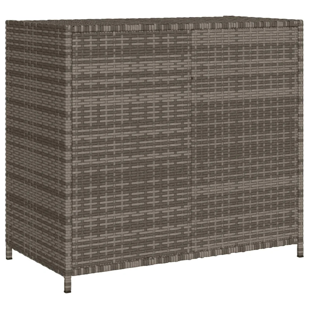 VidaXL Contemporary Poly Rattan Storage Cabinet, 32.7" x 17.7" x 29.9", Gray