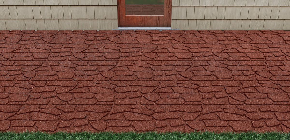 GroundSmart 24" x 12" x 5/8" Black Interlocking Dual-Sided Rubber Paver, 9 Pack