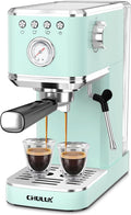 CHULUX Slim Espresso Machine with Milk Frother, 20 Bar Professional Italian Pump Espresso Coffee Machine