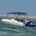 Anself 3 Bow Bimini Top Boat Cover with Adjustable Straps Fabric Outdoor Boat Canopy Aluminium Frame 72 x 63 x 53.9 Inches (L x W x H)