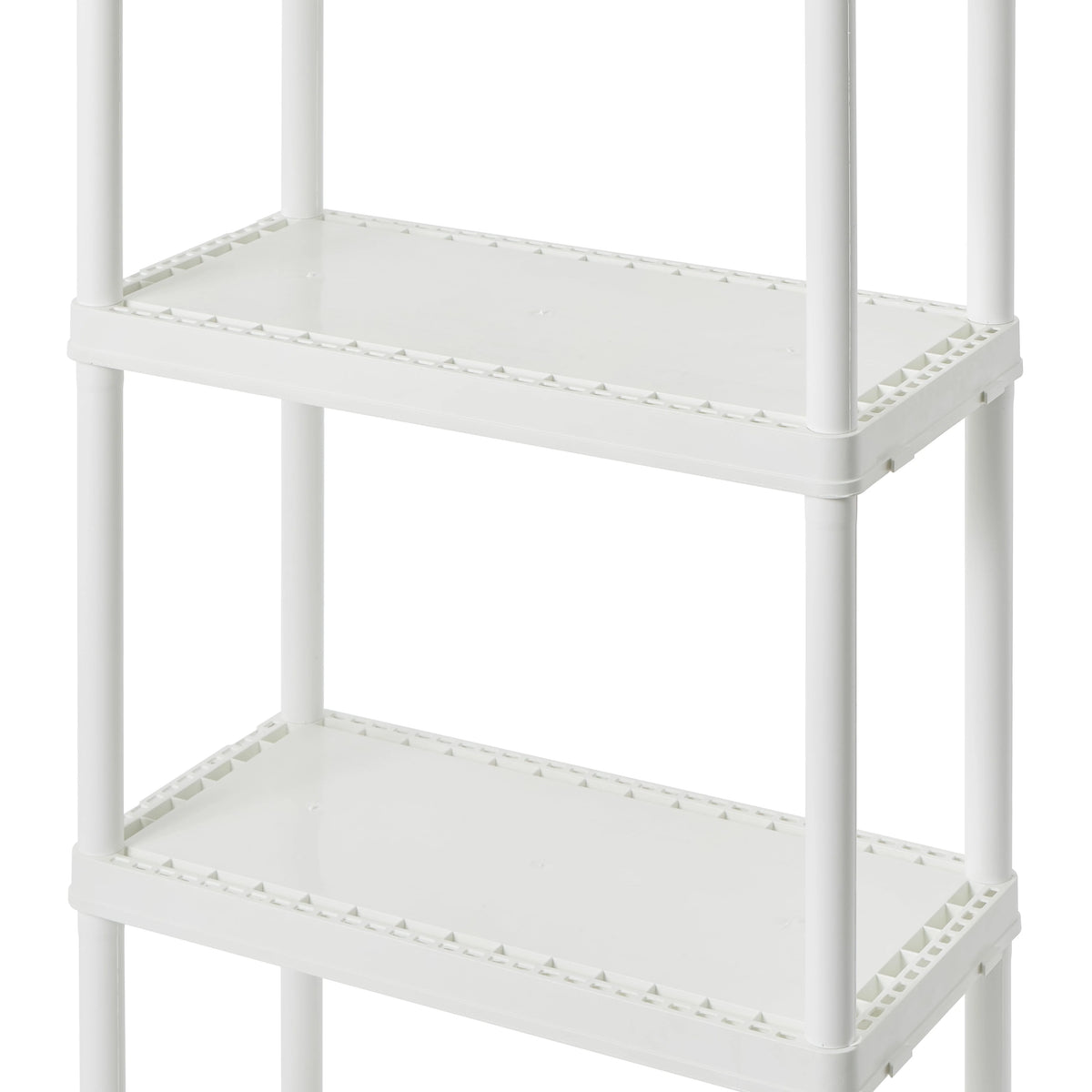 Gracious Living 4 Shelf Fixed Height Solid Light Duty Resin Storage Unit 24 x 12 x 48", White (4 Pack)