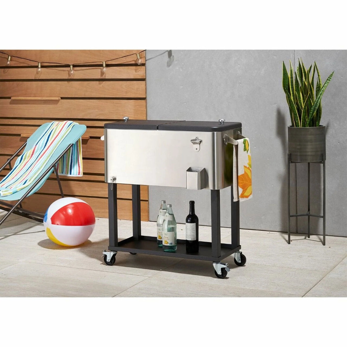Trinity TXK-0804 100 qt. Stainless Steel Cooler - 36 x 38.25 x 20 in.