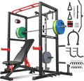Sportsroyals Squat Rack, LAT Power Cage, Power Rack Multi-Function with Pulley System