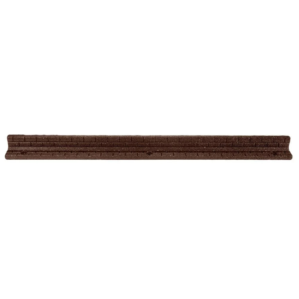 48 in. x 3 in. x 3 in. Brown Brickface Rubber Landscape Edging (6-Pack)