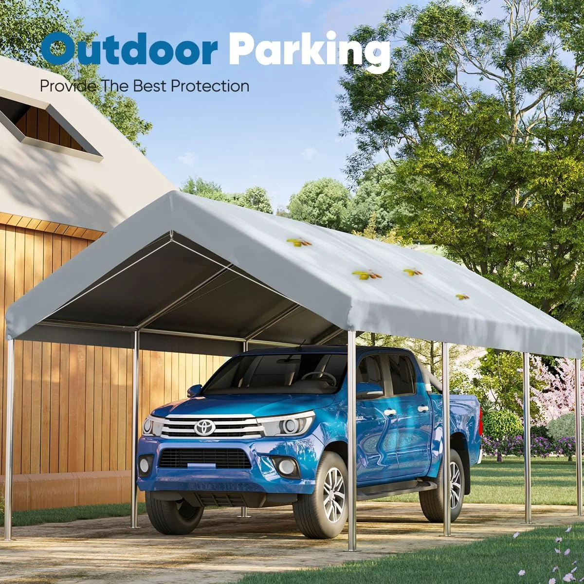 Quictent 10x 20x 8.7Silver Gray Carport