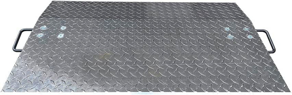 HPDAVV Aluminum Economizer Dock Plate, 3600lbs Capacity, 24" L x 42" W x 6.38" H, 3" Height Difference, 3/8" Plate Thickness