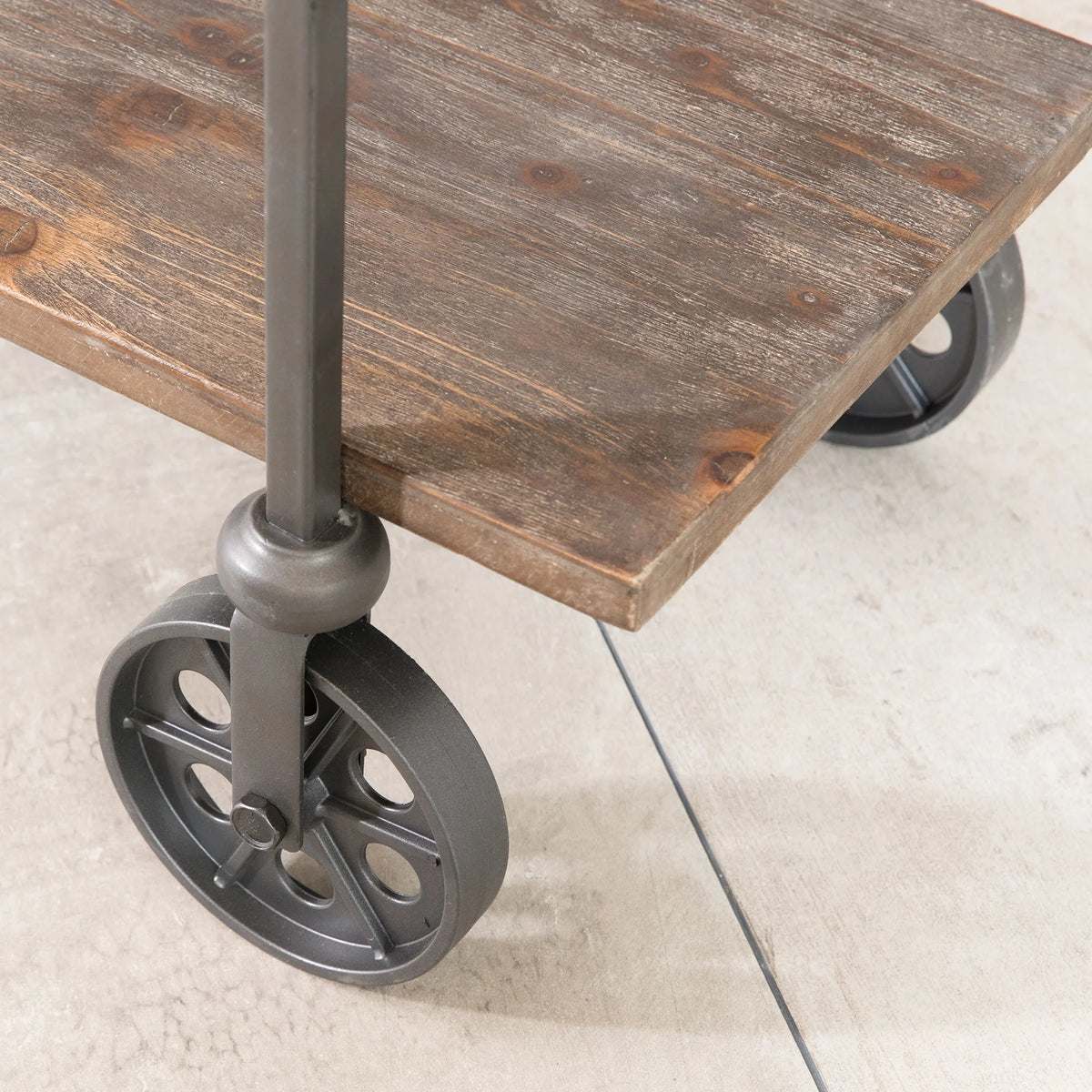 FirsTime & Co. Brown Factory Row Bar Cart, Industrial, Metal, 29.75 x 14.25 x 29.75 in