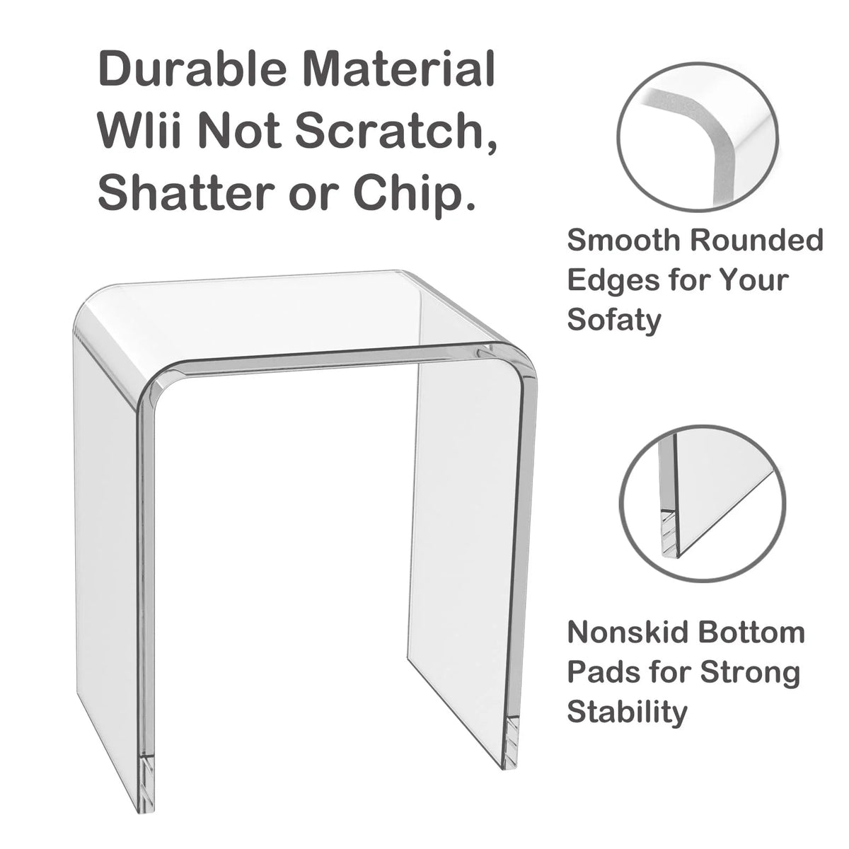 Ageszoe Coffee Table with Storage Shelf,Acrylic Modern Clear End Table,Kid's Table for Livingroom, 32"L x 16"W x 16"H"