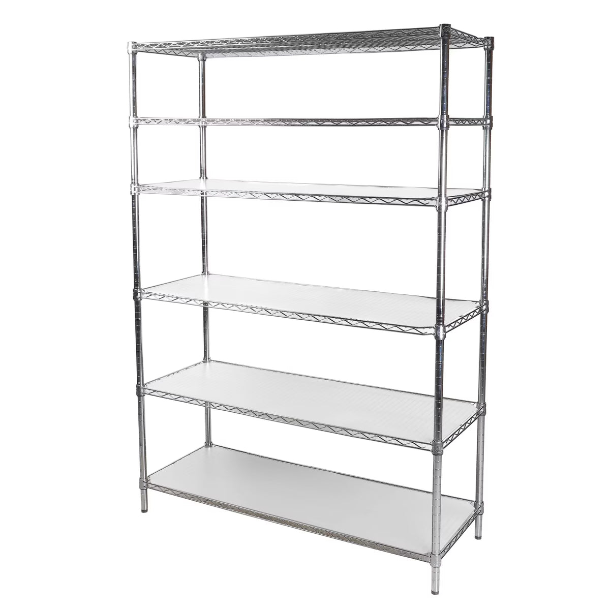 Hyper Tough 6-Tier Wire Storage Shelves with Liners, 48" W x 18" D x 72" H, 3600 lb Load Capacity, Chrome