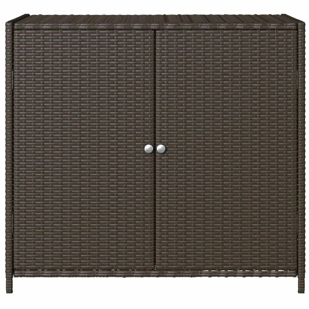 VidaXL Contemporary Poly Rattan Storage Cabinet, 32.7" x 17.7" x 29.9", Gray