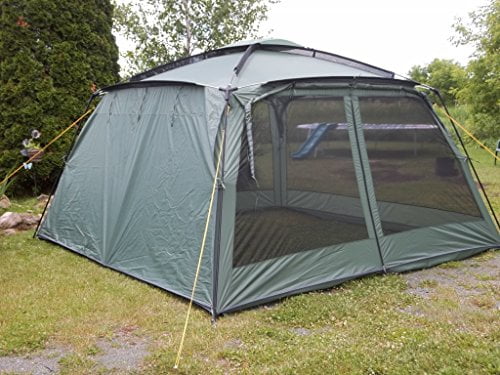 Tente de cuisine Yanes NEW Kuche (12 x 12 x 7,5 pi) avec panneaux anti-pluie, abri moustiquaire, abri de salle à manger, tente