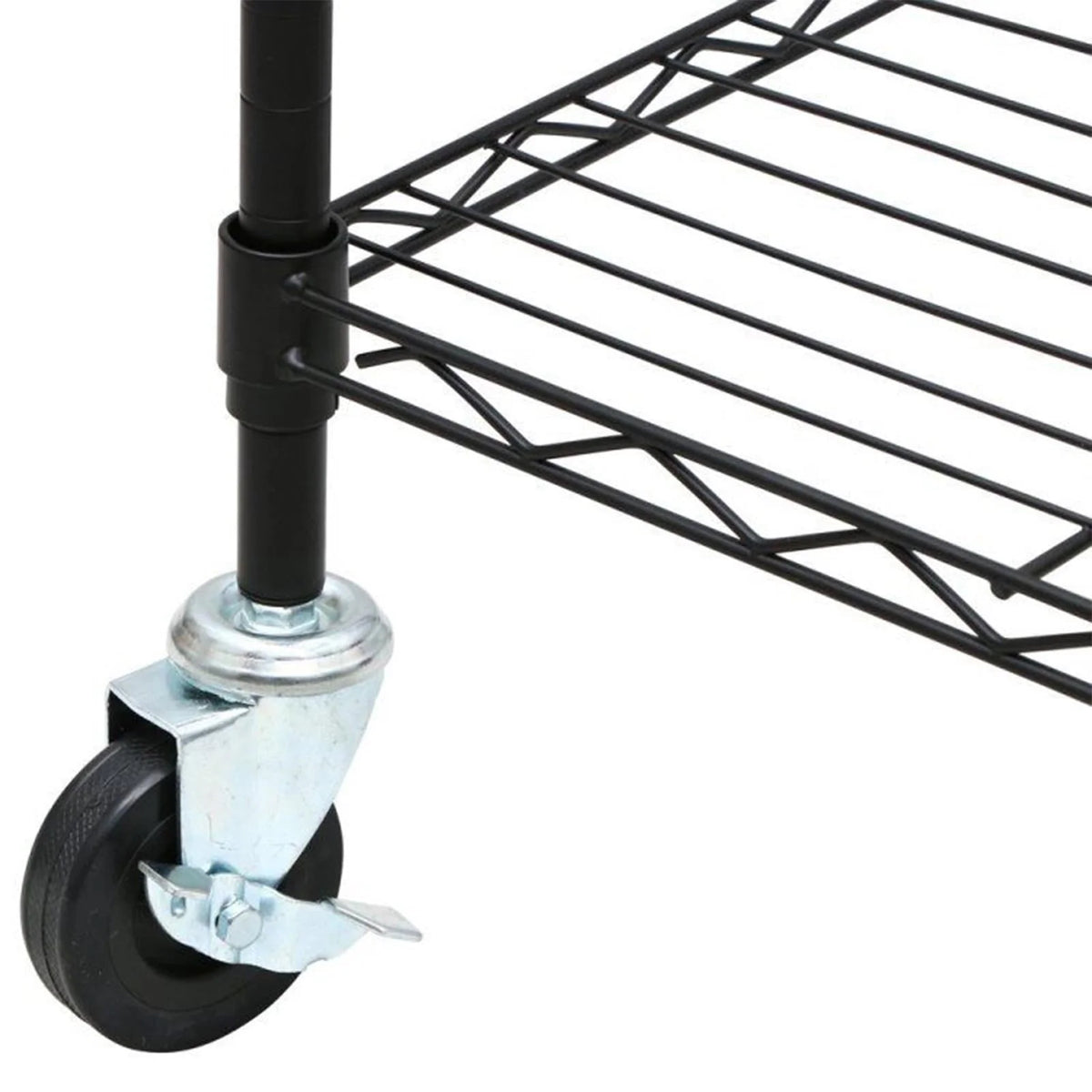 UBesGoo 35''L x 18''W x 71''H 5-Tier Storage Rack, Heavy Duty Wire Shelving Unit with Lockable Wheels, Black