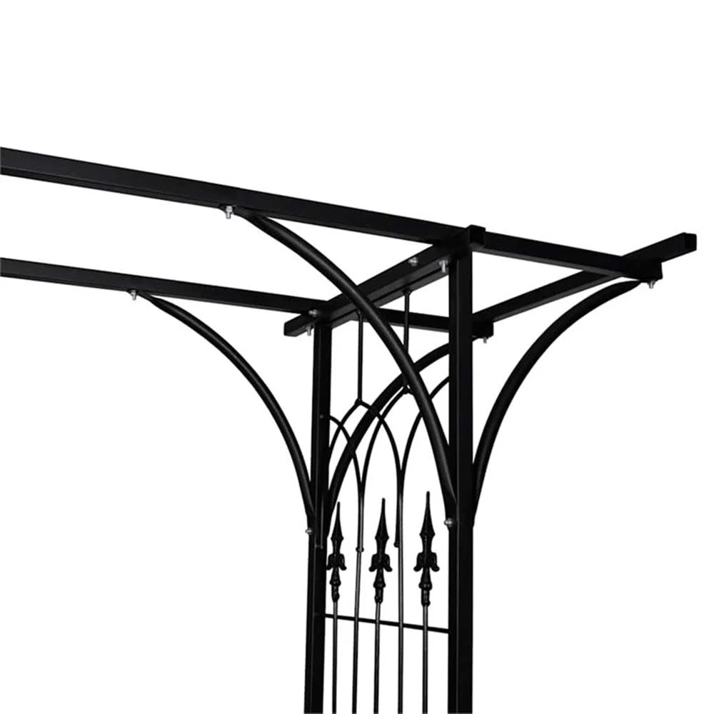 Pemberly Row 78.7 X 20.5 X 80.3" Durable Iron Garden Arch in Black