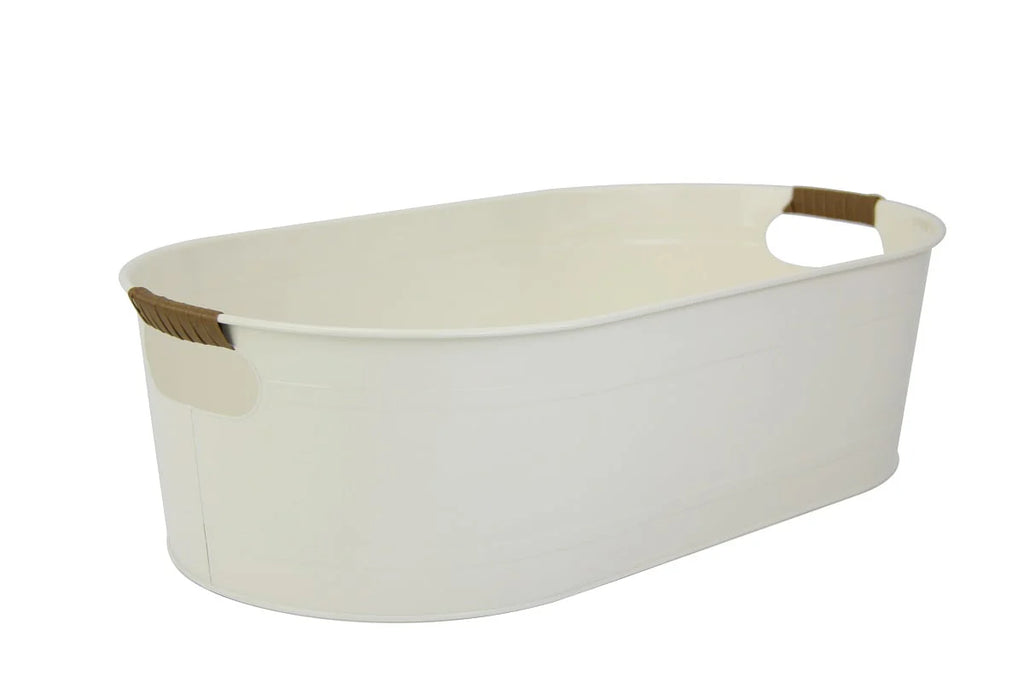 Better Homes & Gardens - Bac ovale galvanisé blanc, taille moyenne, 51,49 cm L x 28,5 cm l x 14,48 cm H